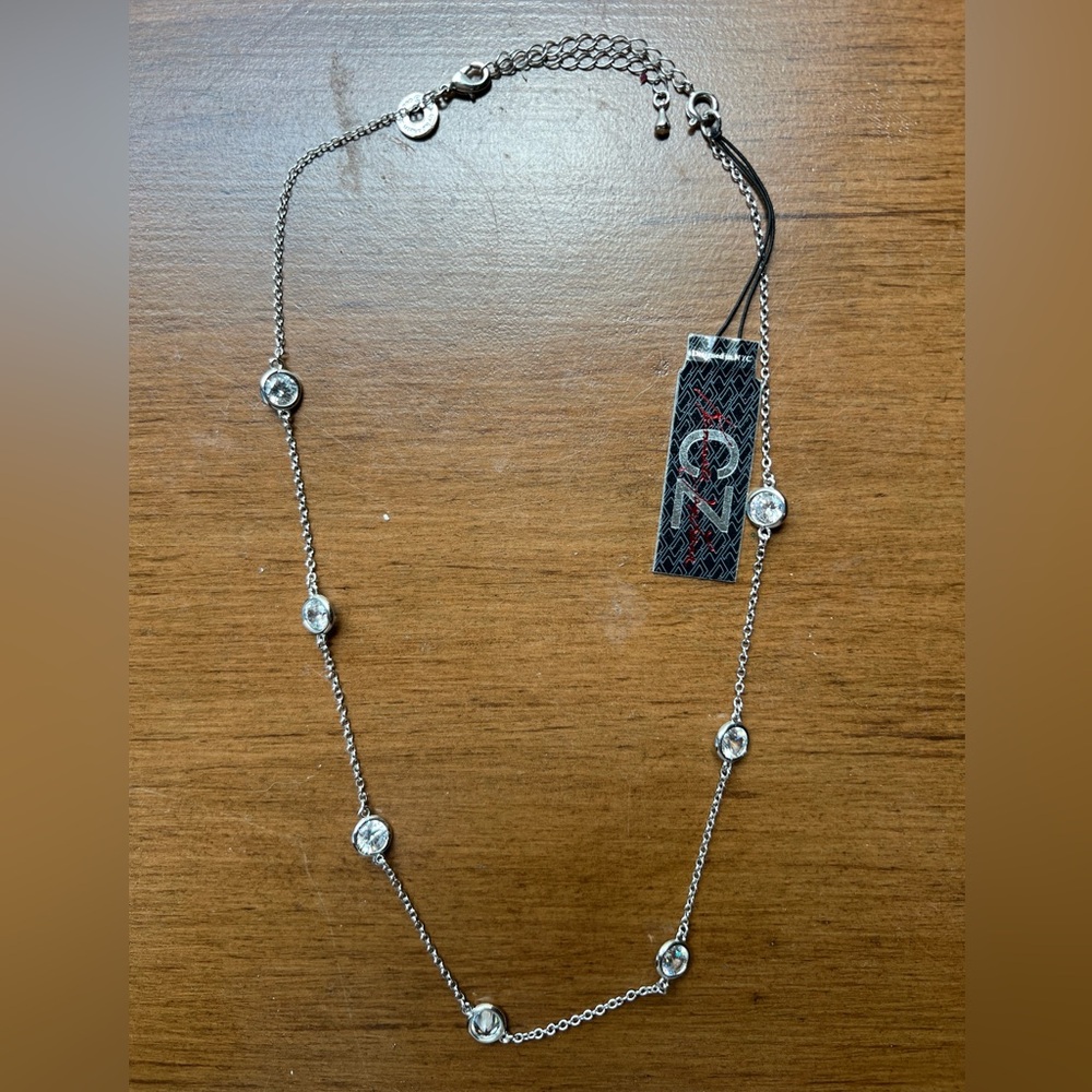 Cz By Kenneth Jay Lane Silver Necklace-Nwot - image 1